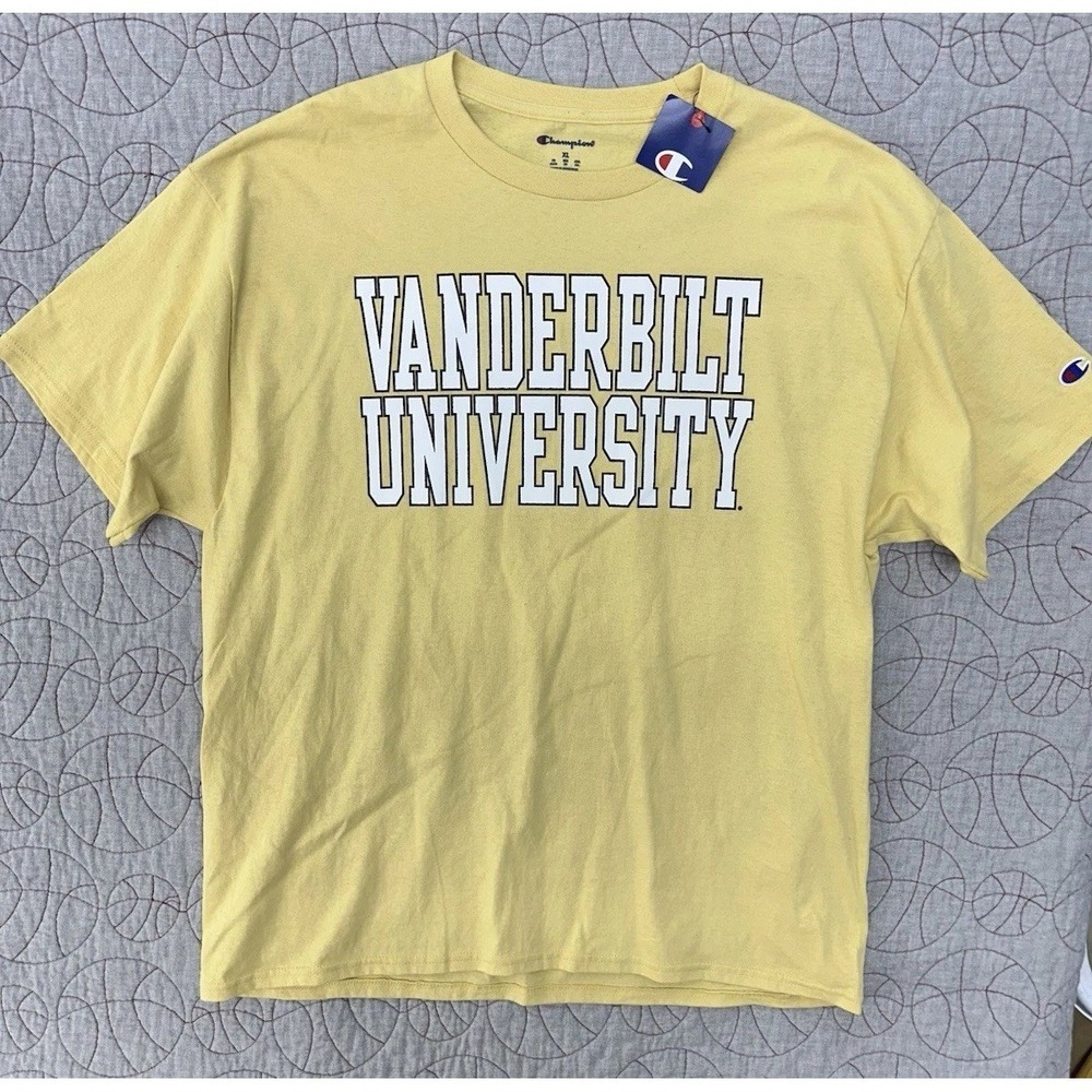 NWT‎ Champion Vanderbilt University Vegas Gold Yellow Short Sleeve Tee Men's XL